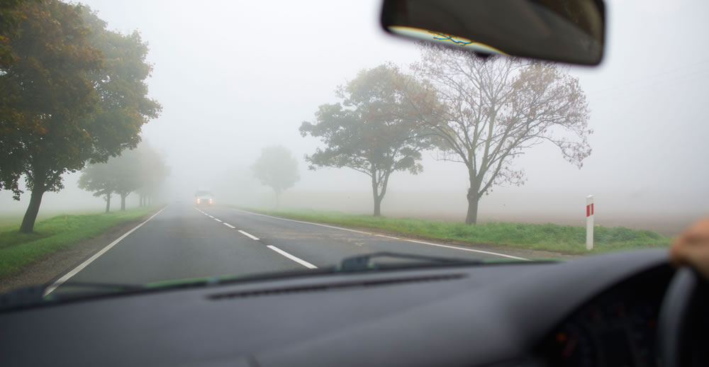 If there is no visibility pull over in a safe spot and wait for the conditions to improve